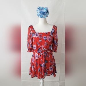 TRIXXI Floral Quarter Sleeve Romper